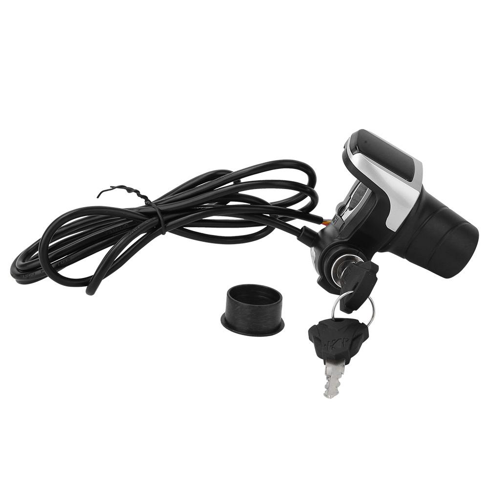 36V Electric Bike Bicycle Ebike Handlebar Twist Grip Throttle with LCD Display and Key Lock