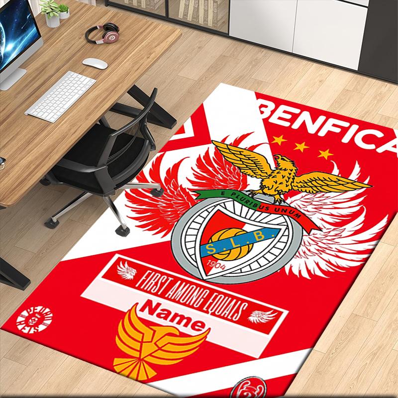 Custom Name Benfica Printed Carpet Rug For Office Chair Living Room Bedroom Kitchen Room Decor Gifts