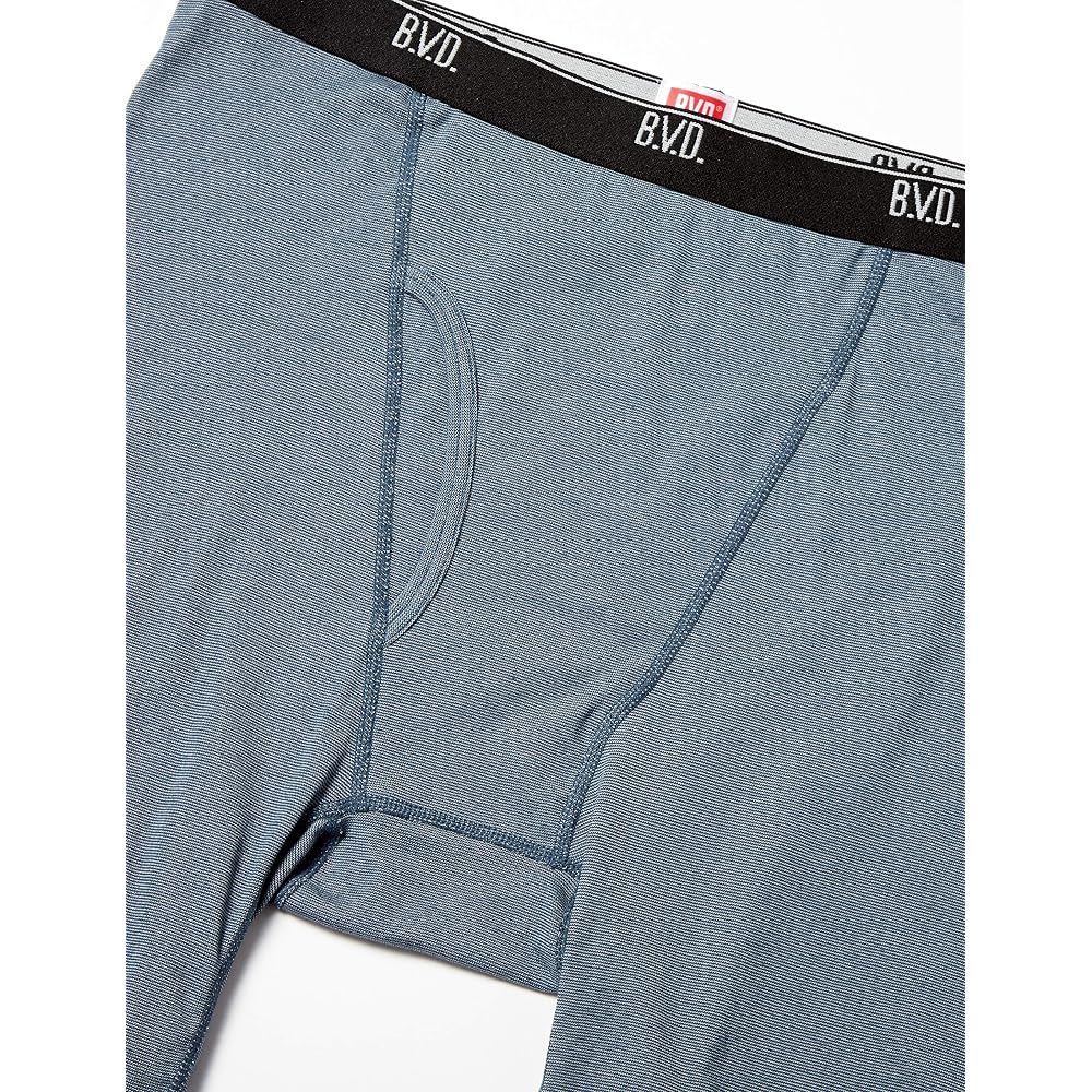 BVD Boxer Briefs, Open Front, Long Boxer, 3-Pack Assorted Set, Moisture-Wicking, Relaxed Fit,