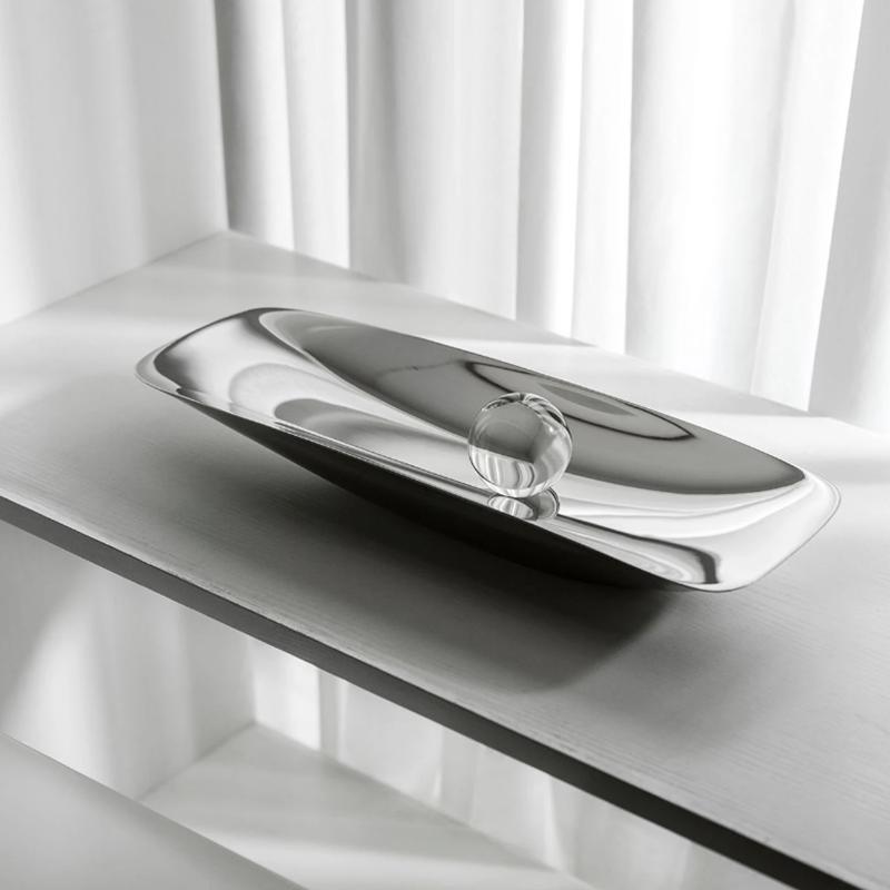 Deluxe Stainless Steel Fruit Plate, Creative Rectangular Large Bowl, Simple Tableware, Kitchen, Home Decoration, Restaurant