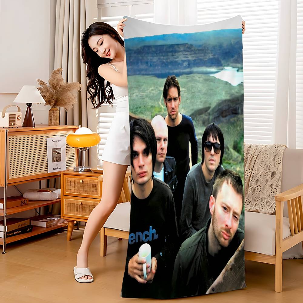 R-Radiohead Band Rainbow Microfiber Blanket Quick Drying Beach Towels Oversized Printing Super Absorbent Pool Towel Blanket