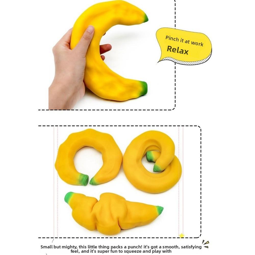 1 ks simulovaná banánová squishy hračka, pomalu se vracející měkká mačkací stresová koule, novinka senzorická fidget hračka pro úlevu od úzkosti