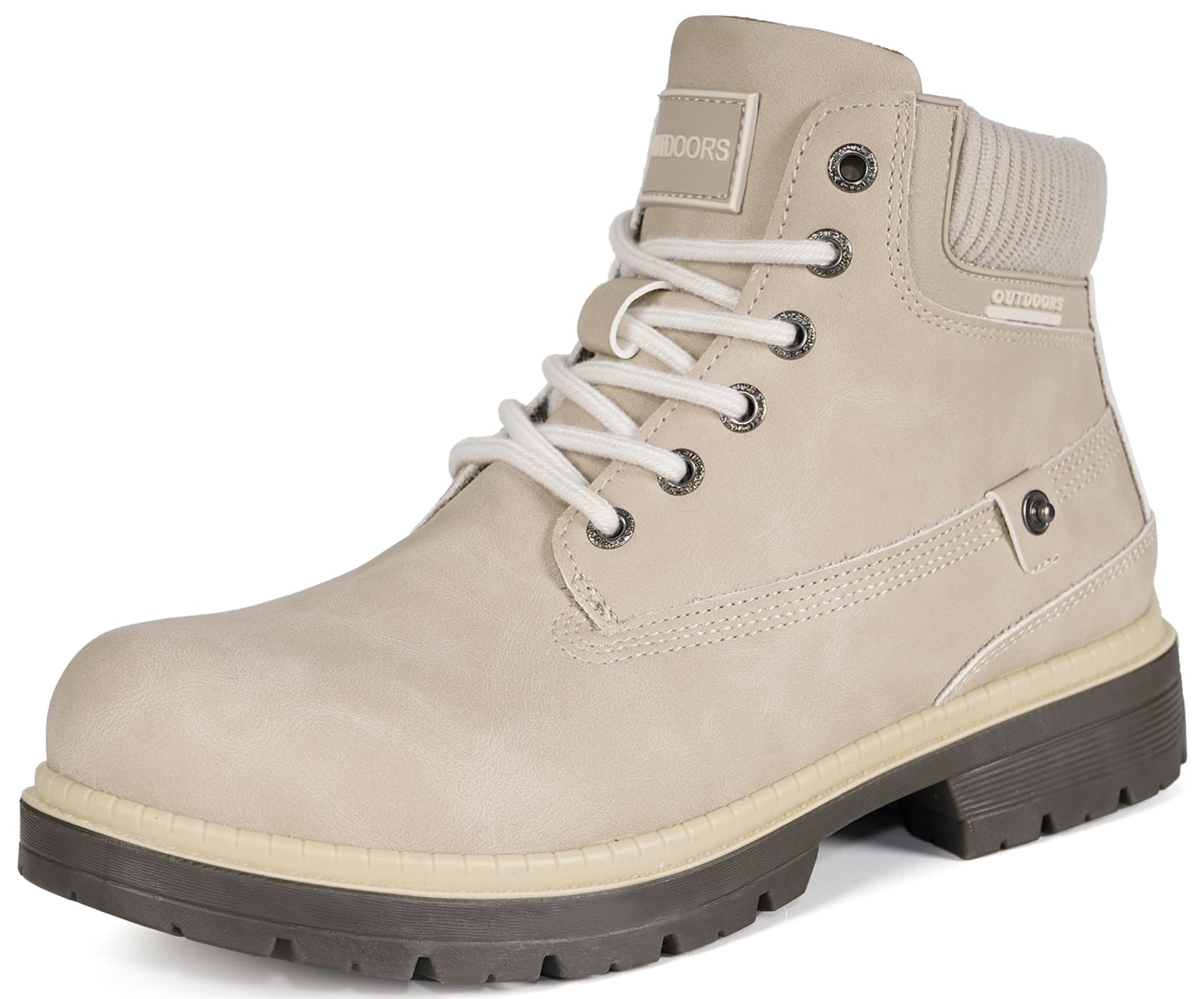 

ZUSERIS Уличная обувь для походов для мужчин и и для ходьбы и женщин, водонепроницаемая, нескользящая, кожа против столкновений, высокий верх, легкая, дышащая, бежевый