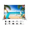2D plane 1 piece of spacious tropical beach background vibrant Hawaiian luau party decoration