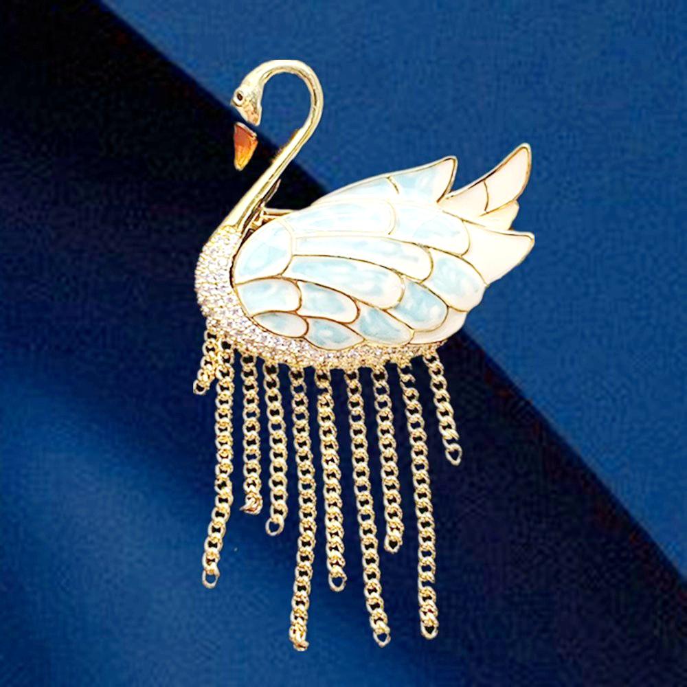 

Tassel Swan Zircon Brooch: Elegant, Versatile Women s Pin