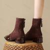 Fashion Fashion Retro Pointed Head Casual Suede Short Boots for Women 2025 Autumn Comfortable Versatile Square Heel Elegant Ankle Boots