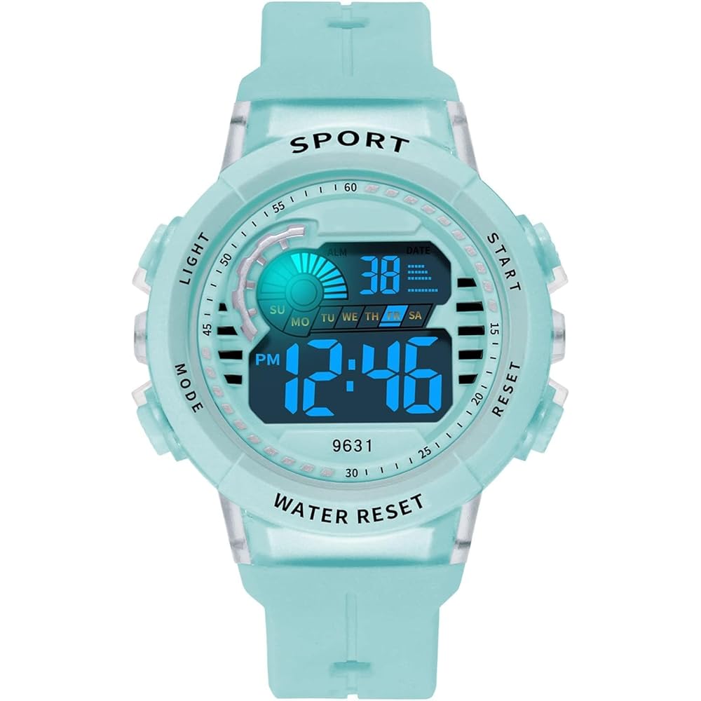 Digital Watch Waterproof Multi-Function Stopwatch Alarm Sports Casual for Boys and Girls with LED Display