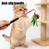 Interactive Cat Wand Toy with Long Handle Indoor Kittens Teaser Stick Small Medium Large Cats Play Exercise Boredom Toy