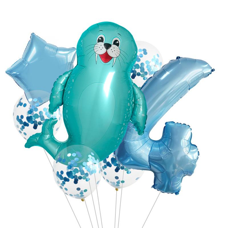 Lantern Fish Shark Whale Benny Crab Year Old Aluminum Film Balloon Digital Balloon Bundle