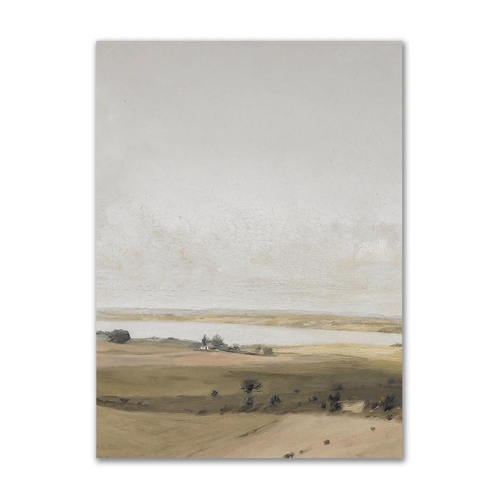 

Nordic Poster for Home Decor, Wall Print, Vintage Neutral Gallery, European Country Landscape, Nordic Canvas Painting and Prints 21x30cm No Framed