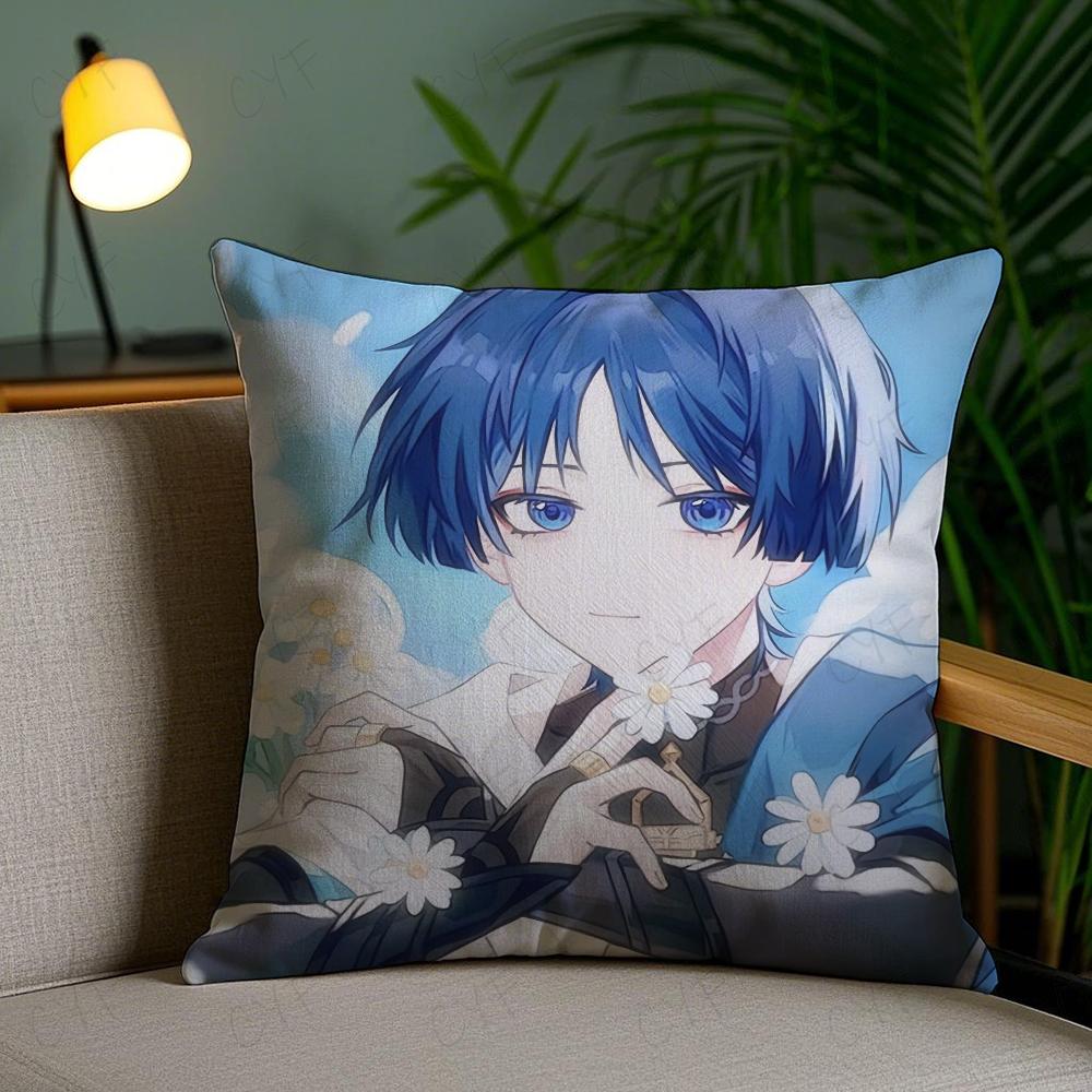 Scaramouche and Wanderer Game Pillow Case Anti-dustmite Pillowcase Invisible Zipper Silky Short Plush Sofa Cushion Cover