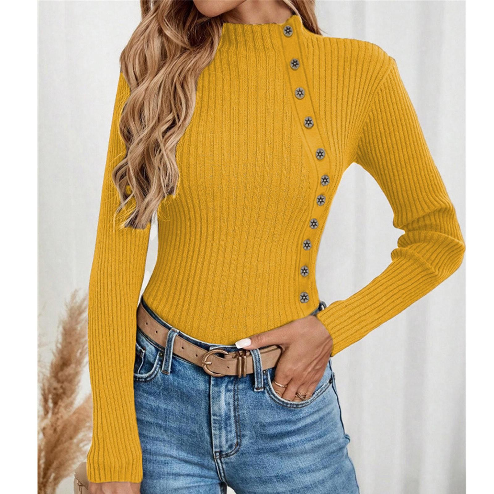 

Женский повседневный однотонный тонкий вязаный свитер на пуговицах с длинными рукавами, базовый свитер L