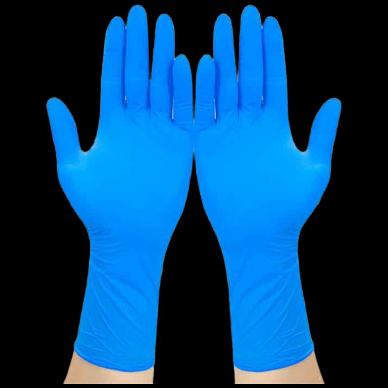 Chao Hu 12-inch Thickened Blue Nitrile Gloves