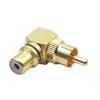 Copper Gold-Plated 90° RCA L-Shaped Male To Female Adapter