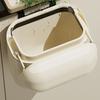 9L/12L Capacity Kitchen Trash Can Cream Colored Garbage Bin Space-Saving Waste Bin  Home Office