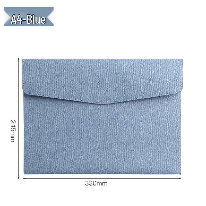 Cross-border A4 Leather Document Folder with Snap Button
