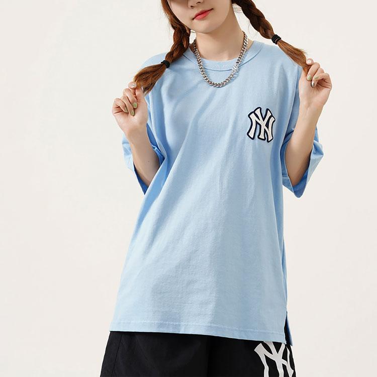 New MLB Old Flower T Shirts Unisex Blue 3ATSM2023-50BLL