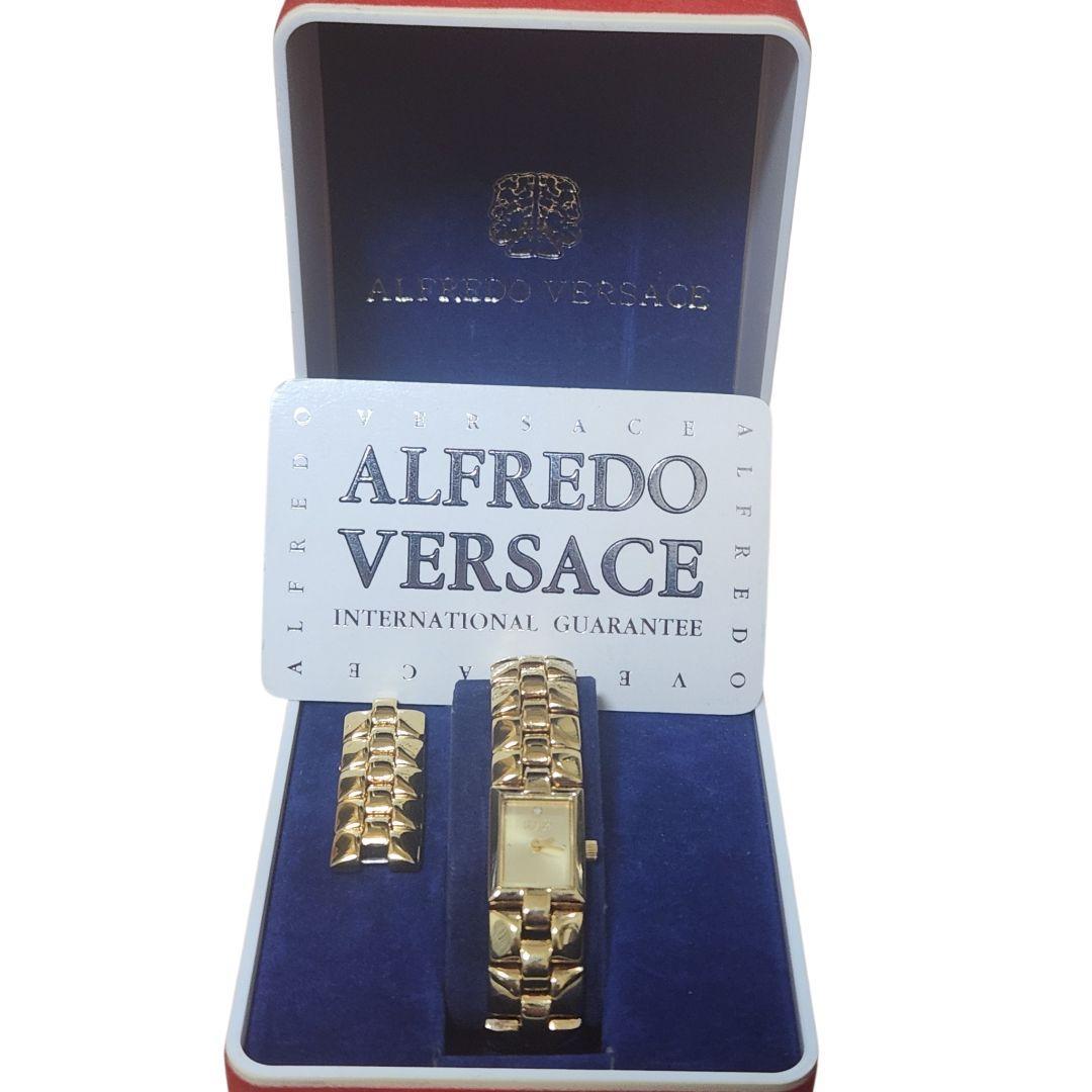 Used ALFREDO VERSACE ladies watch gold color with box working item