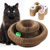 Cats Accordion Toy Foldable Cat Scratch Board with Bell Ball Portable Changeable Cat Scratcher Toy for Indoor Cats Anxiety Relief Exercise