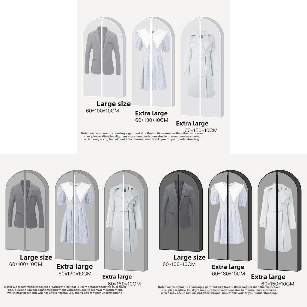 Minimalist Waterproof Garment Dust Cover With Transparent Pvc For Wardrobe Storage