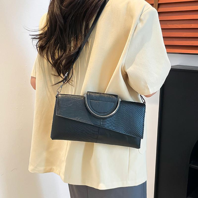 PU Synthetisches Leder Damen Schulter Umhängetasche Mode Lässig Abendessen Alligatormuster Klappe Handtasche und Geldbörse