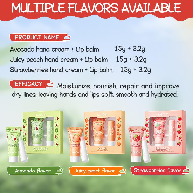 Lip Balm & Hand Cream Kit Lotion Gift Sets,Moisturizing & Nourishing Skin Care Improving Dry Skin, Lip Balm Makeup Cosmetics