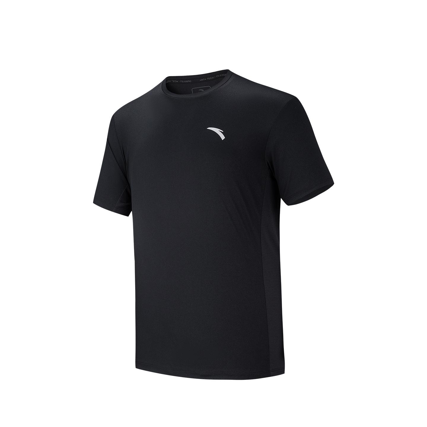

Anta Training Short Sleeve Knit Shirt Summer T-Shirt Men tops Basic-Black 952627101-5 XL