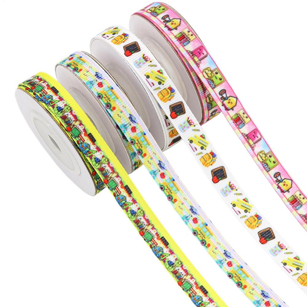 

School Themed Ribbon School Welcome Ribbons 4 Rolls Long Decorative Craft Supplies For Enthusiasts Event Planners Welcome 1x450cm білий