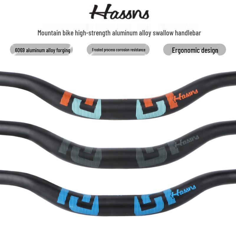 HASSNS Mountain Bike Swallow Handlebar, 31.8/35mm Diameter, AM DH Downhill, 25/35/55mm Rise