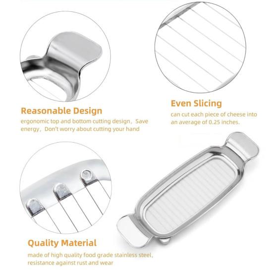 Yousheng Cheese Slicer Hand Guard Stainless Steel Safe Cut Convenient Vegetable Slicer Lightweight Ergonomic Cheese Cutting Tool