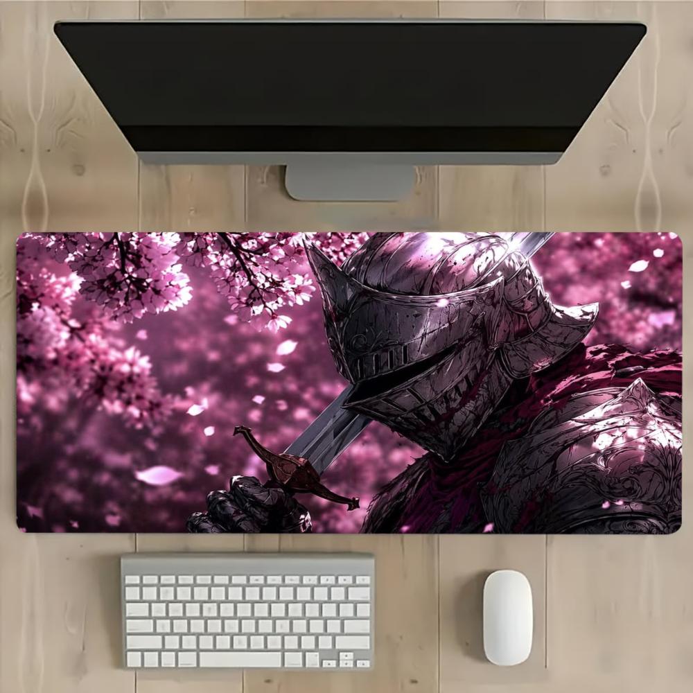 Purple Galaxy Anime Girl Large Gaming Mouse Pad Non Slip Rubber Stitched Edge Hd Print Mat For Gamer Laptop Workstation