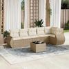 VidaXL Garden Lounge Set with Cushions 7 Pcs, Patio Sofas, Patio Furniture Set, Outdoor Furniture, Beige 3221397