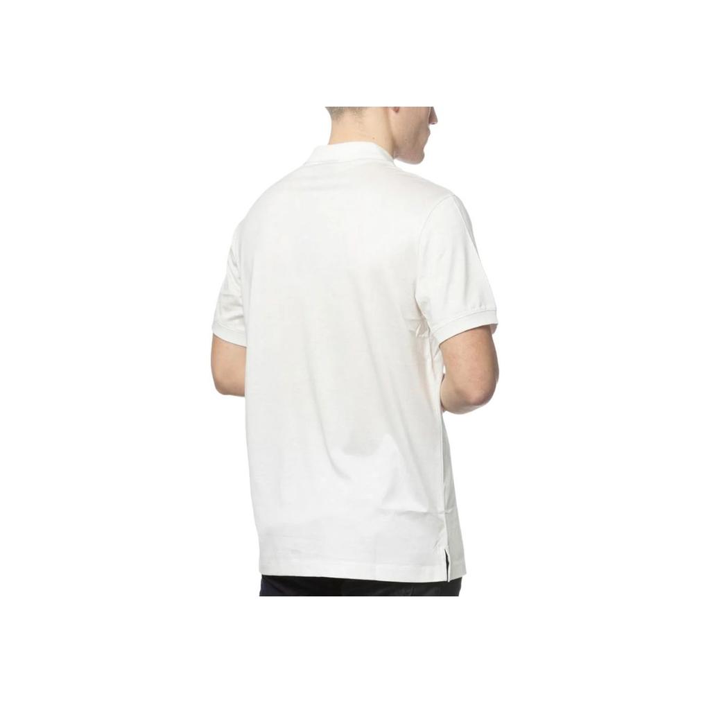 Emporio Armani Ss25 Eagle Embroidered Logo Solid Color Short Sleeve Polo Shirt Men Polo Shirts White EM001082-AF10017-U0003