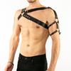 Edgy Men's Leather Harness - Silver Accents, Adjustable Fit, Great for Cosplay and Nightlife, Unleash Your Inner Rebel