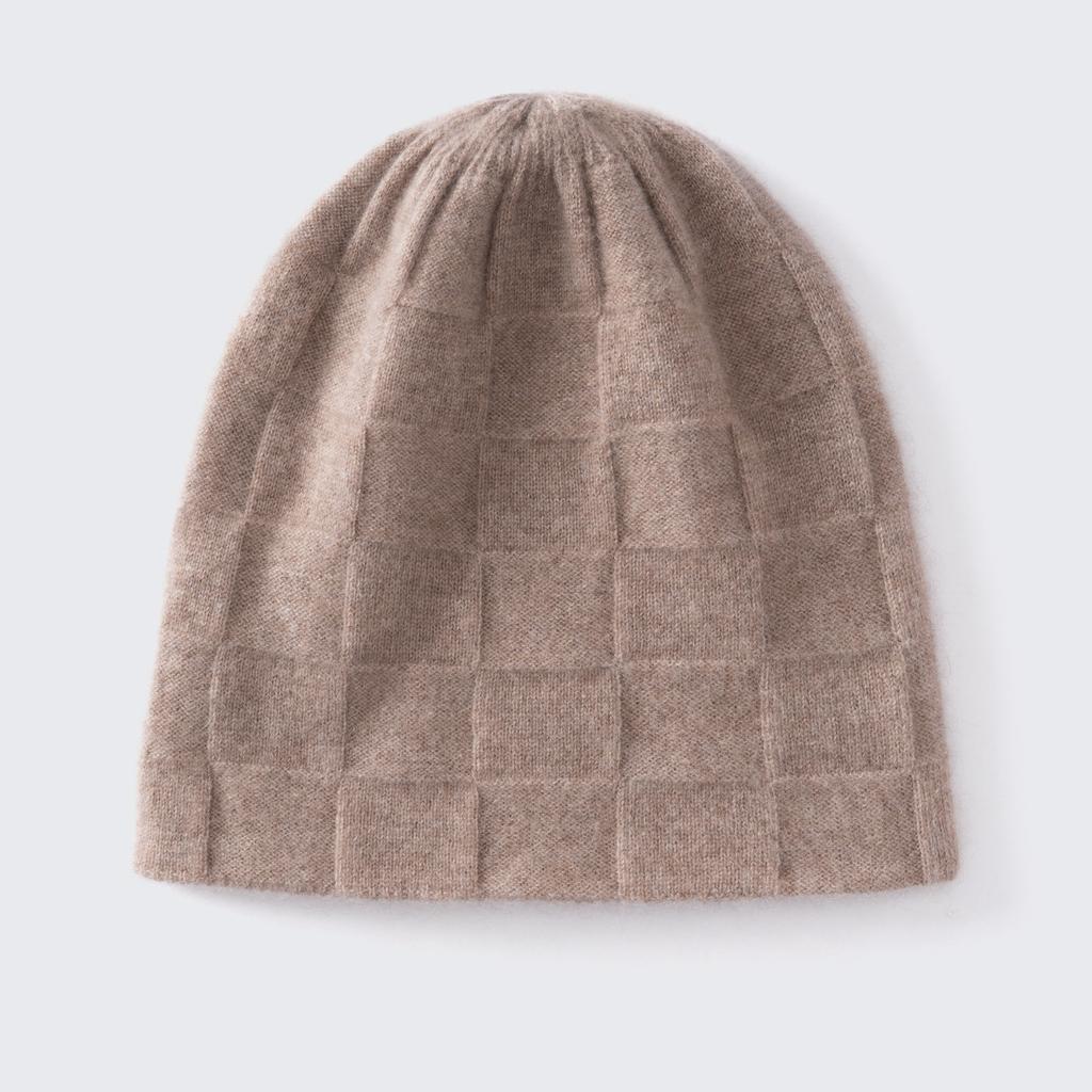 Autumn and Winter Double-strand% Pure Cashmere Knitted Hat Men's and Women's Retro Warm Casual Versatile Square Hat