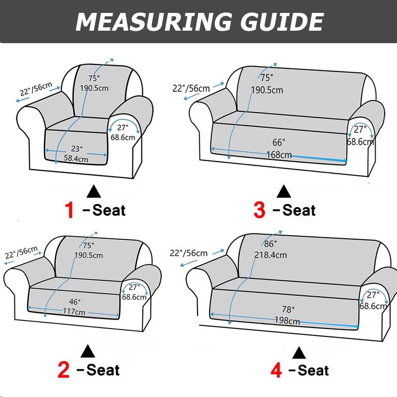 1/2/3/4 Seater  Elastic Strap Sofa Covers Waterproof Sofa Slipcovers  Non Slip Cover for Kids Pets Washable Sofa Protector