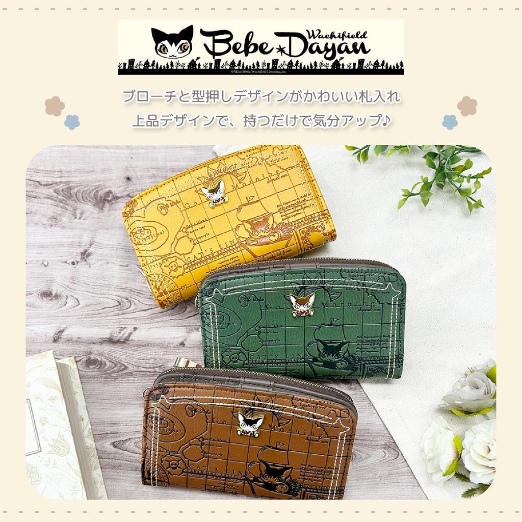 Bebe Dayan Wallet for Women and Bebe Dayan Cat Cute Cat Wachifield Nautical Chart K-PARTS "Compass Rose" Zip-Around Girls, Design, Accessories, Gift,