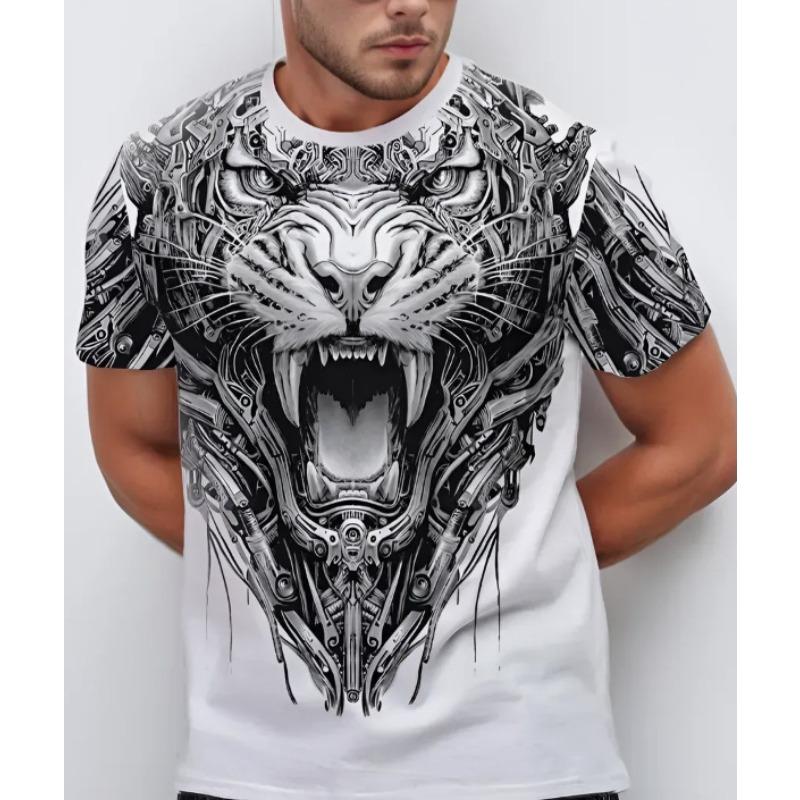 Short Sleeved 3D Trend Digital Printed Fashion T-shirt Plus Men's Short Sleeved T-shirt