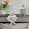 Muskelkatzenstatue, 3D-gedruckte stehende muskulöse Katzenfigur, lustiges skurriles Kätzchen Schreibtischornament für Wohnzimmer, Schlafzimmer, Büro Schreibtisch, Schrank