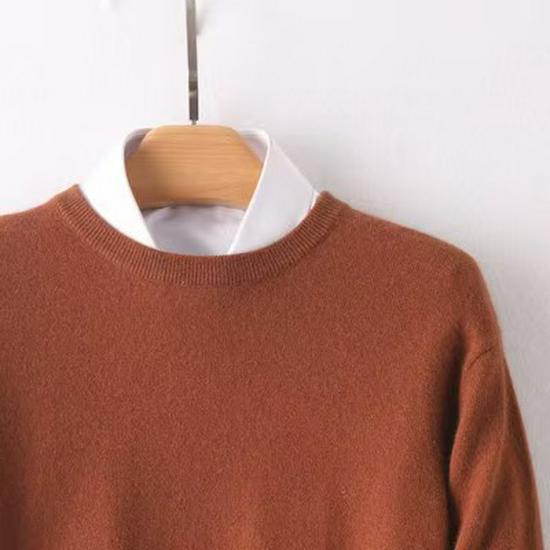 Men's Plus Size V-Neck Wool Sweater - 2023 Autumn/Winter Long Sleeve Knit Pullover