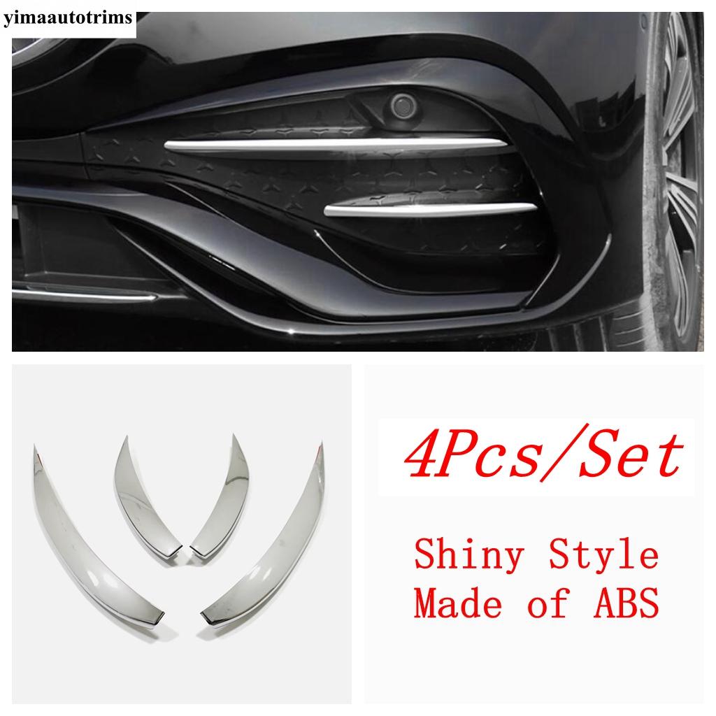 

For Mercedes Benz E Class W214 E200 E220 E260 E300 2024 2025 ABS Car Accessories Front Bumper Fog Lamp Grill Strips Cover Trim Shiny Style
