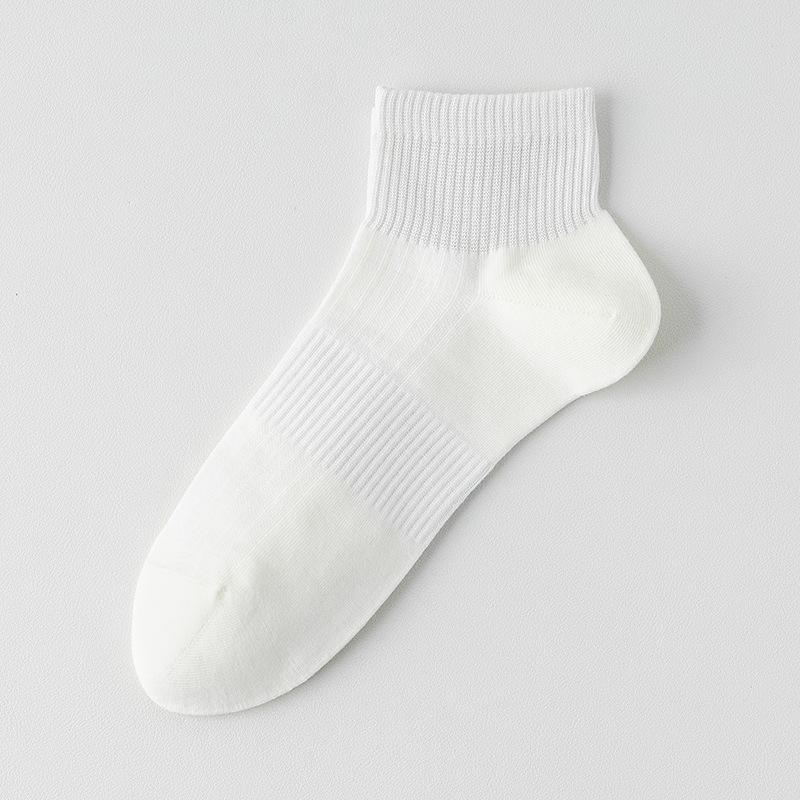 

Мужские летние тонкие однотонные дышащие, влагоотводящие, дезодорирующие сетчатые деловые короткие носки 1 pair белый