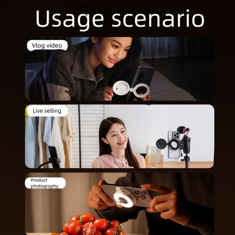Magnetic Phone Fill Light Portable LED Photography Lighting For Video Shoots Selfies Vlog Indoor Outdoor Use