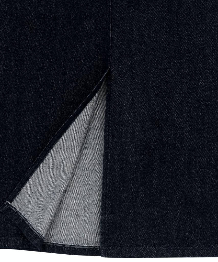 Teulimingbeodeu Front Yoke Denim Long Skirt [Raw Denim]