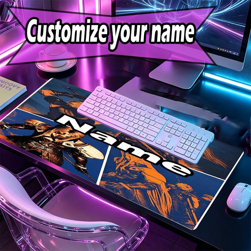 Custom Name Personalized Final Fantasy Pattern Mousepad, Laptop PC Desk Mat, Decorative Desk Mat for Home Keyboard Pad Gift
