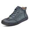 Plus Size Split Leather Shoes Men Vintage Hand Stitching Soft Business Casual Ankle Boots
