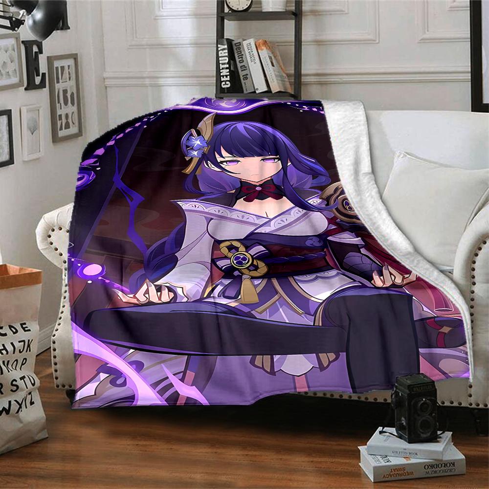 1pc Genshin Impact Beelzebul1 Blanket, Gift, for Men and Women, Soft Blanket, Good for Sofa Bed Couch Travel, Lightweight Flannel Blanket
