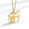 Collana Ciondolo Gatti Coppia, Gioielli Minimalisti in Acciaio Inossidabile per Animali Domestici, Catena Sottile Regalo per Amanti dei Gatti e Coppie