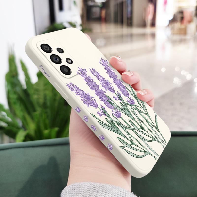 Elegant Lavender Phone Case For Samsung Galaxy A73 A53 A33 A23 A13 A03 A72 A52 A52S A32 A22 A12 A71 A51 A31 A21S 4G 5G Cover