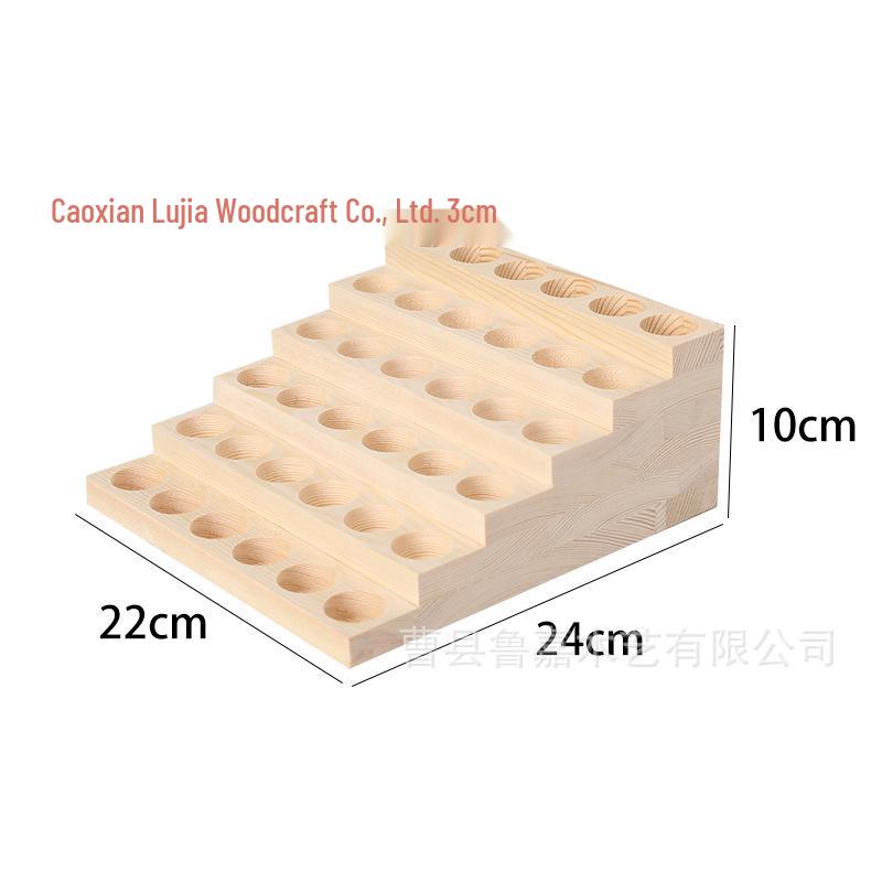 Wooden Multi-layer Essential Oil Display Rack with Multiple Slots